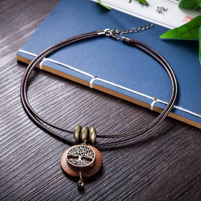 Home - Vintage Wooden Tree Of Life Choker