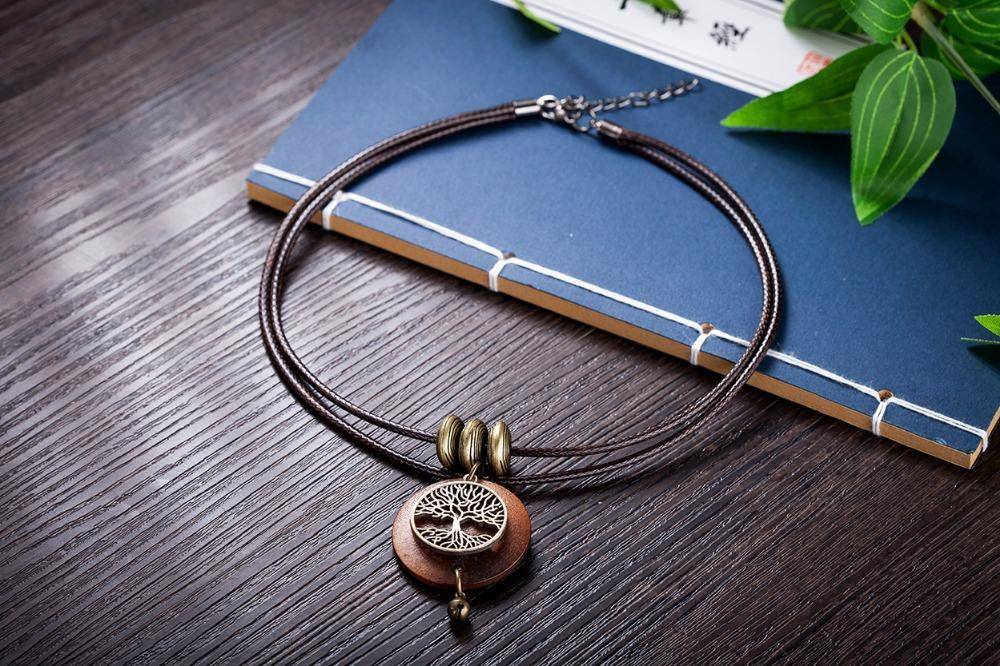 Home - Vintage Wooden Tree Of Life Choker