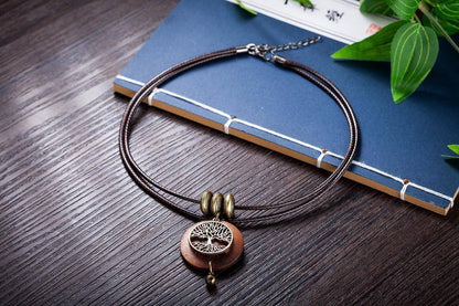Home - Vintage Wooden Tree Of Life Choker