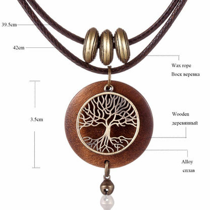 Home - Vintage Wooden Tree Of Life Choker