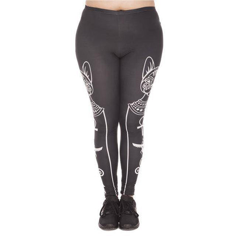 Image of Hot Egyptian Cat High Waist Leggins (Plus Size)