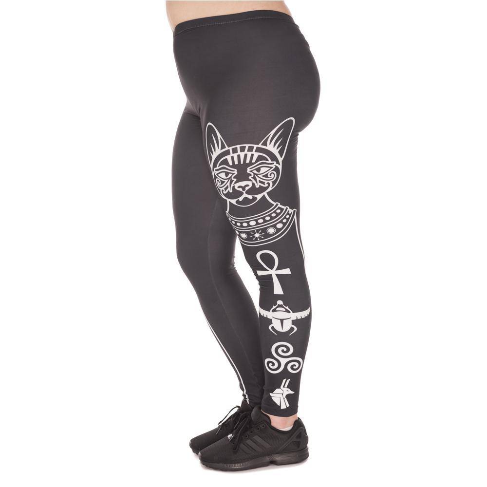 Hot Egyptian Cat High Waist Leggins (Plus Size)