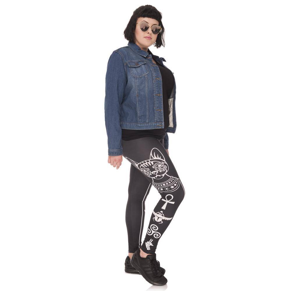 Hot Egyptian Cat High Waist Leggins (Plus Size)