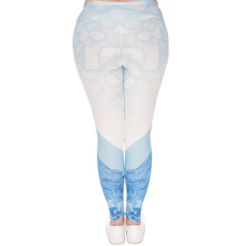 Image of Iceberg Printed High Waist Leggings (Plus Size)