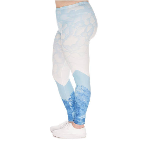 Image of Iceberg Printed High Waist Leggings (Plus Size)