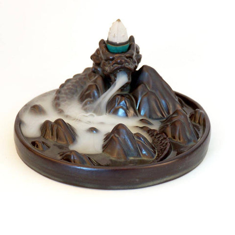 Image of Incense & Incense Burners - Majestic Mountain Back Dragon Incense Burner