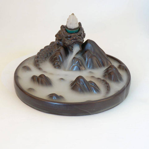 Image of Incense & Incense Burners - Majestic Mountain Back Dragon Incense Burner