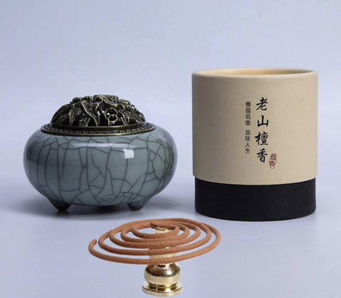 Image of Incense & Incense Burners - Tea Beauty Sandalwood Stick Incense And Censer