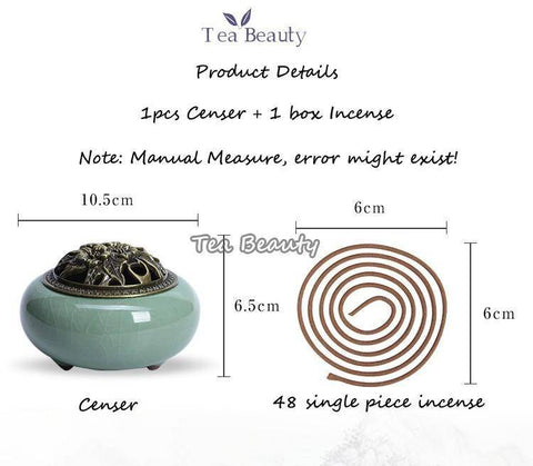 Image of Incense & Incense Burners - Tea Beauty Sandalwood Stick Incense And Censer