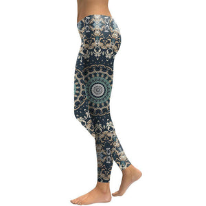 Leggings - 3D Printed Leggings With Modern Mandala Design