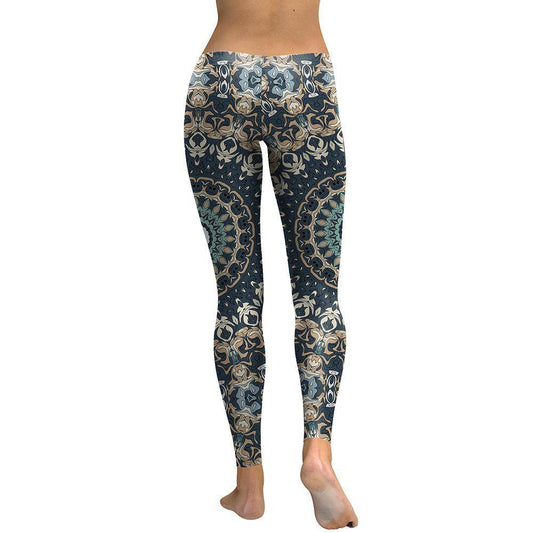 Leggings - 3D Printed Leggings With Modern Mandala Design