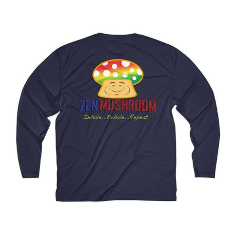 Image of Long-sleeve - Happiness Is The New Rich  (front) / Zen Mushroom Logo (back) Surf Shirt