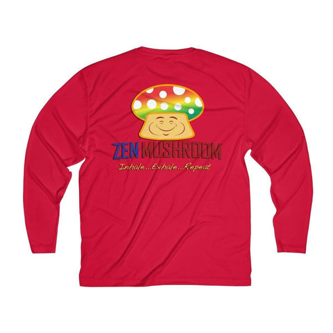 Image of Long-sleeve - Happiness Is The New Rich  (front) / Zen Mushroom Logo (back) Surf Shirt