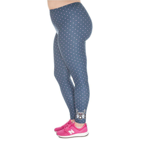 Image of New Arrival Freeride Deer Printed High Waist Leggings (Plus Size)