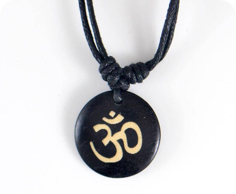 Pendant Necklaces - Authentic Hindu Yak Bone (Yoga) OM Pendant Necklace /Amulet