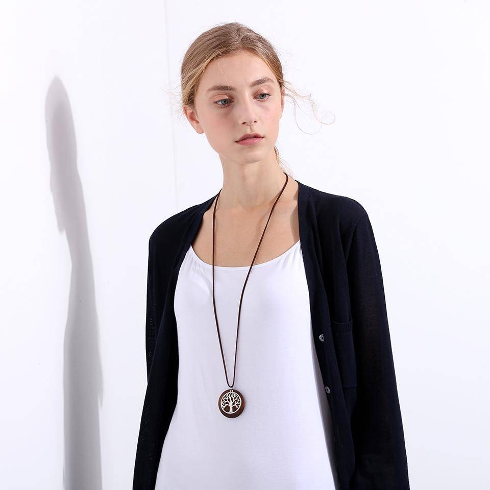 Pendant Necklaces - Handmade Vintage Wooden Tree Of Life  Pendant