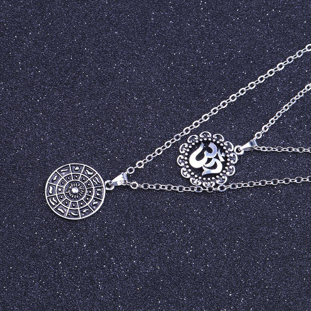 Pendant Necklaces - Vintage Moon OM  Elephant Pendant Necklace Multilayer Choker