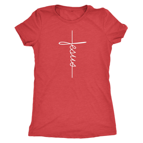 Image of Jesus White Print Triblend T-Shirt