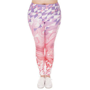 Pink Marble And Triangles Leggings (Plus Size)