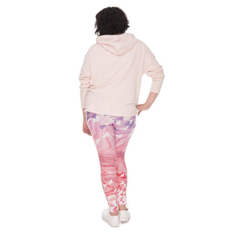 Image of Pink Marble And Triangles Leggings (Plus Size)