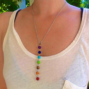 Power Necklaces - 7 Chakra Stones Healing Point Chakra Pendant