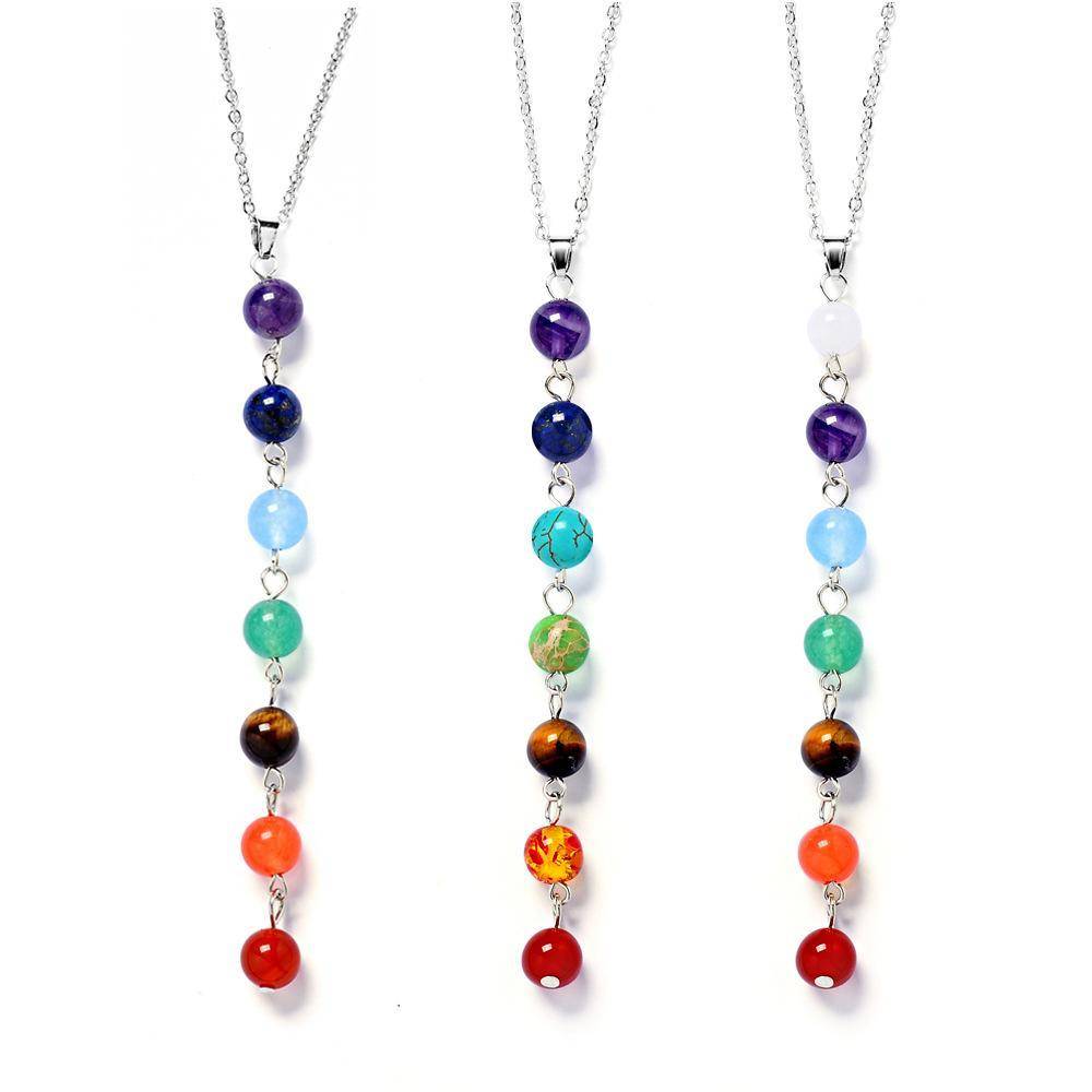 Power Necklaces - 7 Chakra Stones Healing Point Chakra Pendant