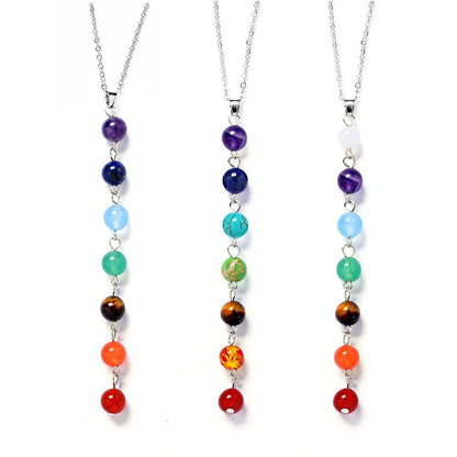 Power Necklaces - 7 Chakra Stones Healing Point Chakra Pendant