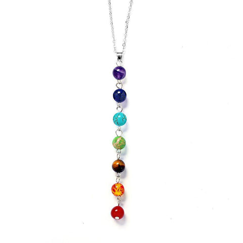 Image of Power Necklaces - 7 Chakra Stones Healing Point Chakra Pendant