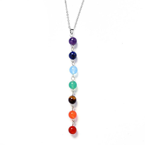 Image of Power Necklaces - 7 Chakra Stones Healing Point Chakra Pendant