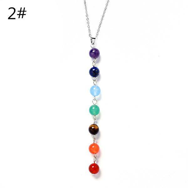 Power Necklaces - 7 Chakra Stones Healing Point Chakra Pendant