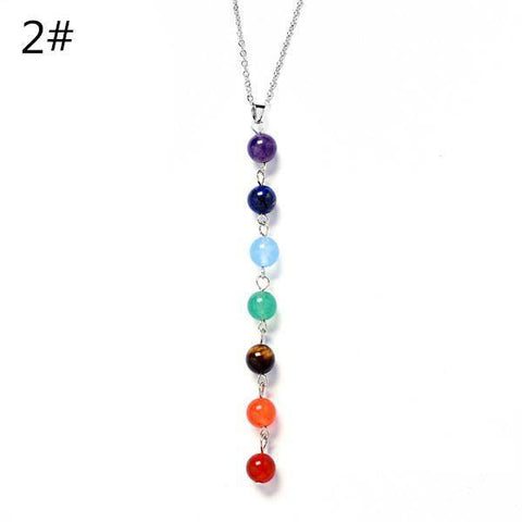 Image of Power Necklaces - 7 Chakra Stones Healing Point Chakra Pendant