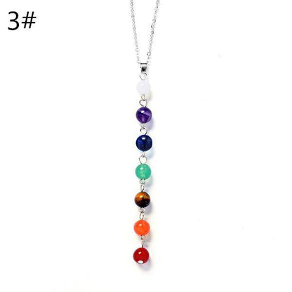 Power Necklaces - 7 Chakra Stones Healing Point Chakra Pendant