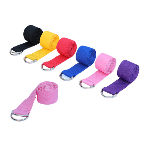 Image of Women Yoga Stretch Strap Multi-Colors D-Ring Belt Fitness Exercise Gym Rope Figure Waist Leg Resistance Fitness Bands Yoga Belt