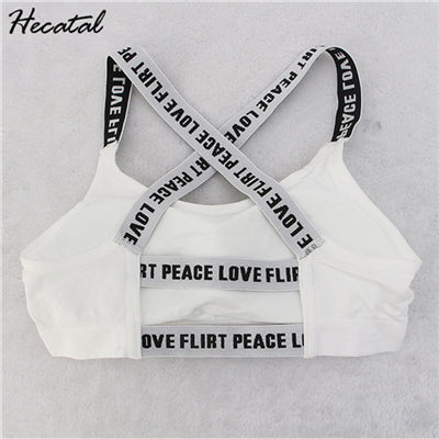 Image of Women Sport Bra Fitness Top Letters Yoga Bra For Cup A-D Black White Running Yoga Gym Fitness Crop Top Women Push Up Sports Bras