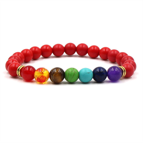 Image of Newst 7 Chakra Bracelet Men Black Lava Healing Balance Beads Reiki Buddha Prayer Natural Stone Yoga Bracelet For Women