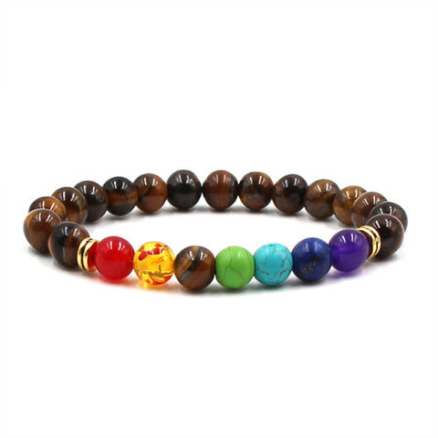 Image of Newst 7 Chakra Bracelet Men Black Lava Healing Balance Beads Reiki Buddha Prayer Natural Stone Yoga Bracelet For Women