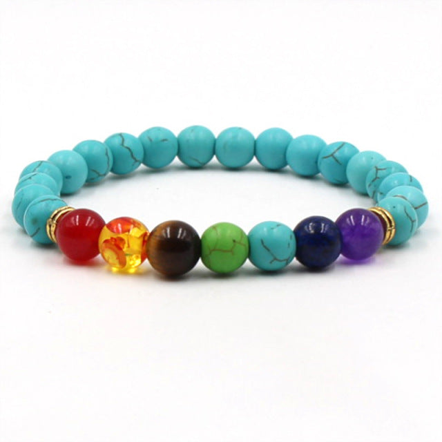 Newst 7 Chakra Bracelet Men Black Lava Healing Balance Beads Reiki Buddha Prayer Natural Stone Yoga Bracelet For Women
