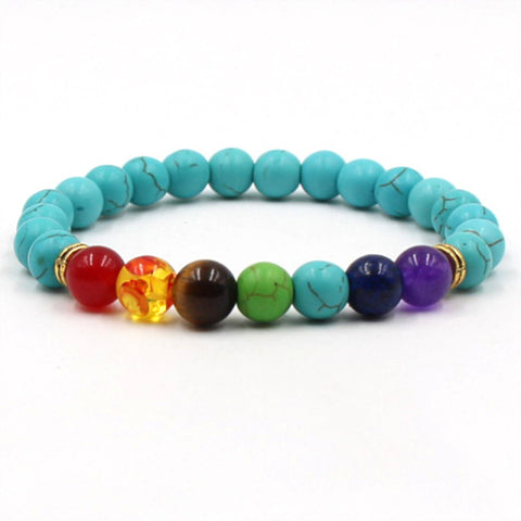 Image of Newst 7 Chakra Bracelet Men Black Lava Healing Balance Beads Reiki Buddha Prayer Natural Stone Yoga Bracelet For Women