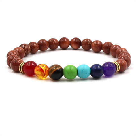 Image of Newst 7 Chakra Bracelet Men Black Lava Healing Balance Beads Reiki Buddha Prayer Natural Stone Yoga Bracelet For Women