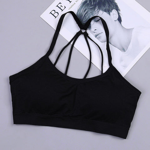 Image of Women Sport Bra Fitness Top Letters Yoga Bra For Cup A-D Black White Running Yoga Gym Fitness Crop Top Women Push Up Sports Bras