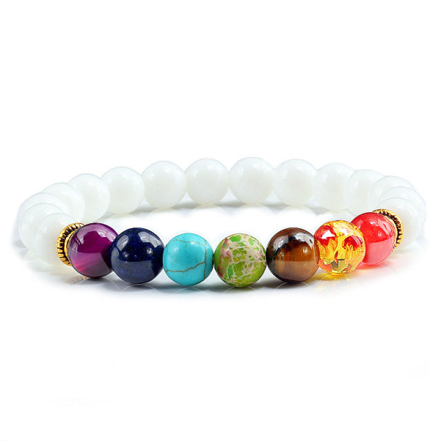 Newst 7 Chakra Bracelet Men Black Lava Healing Balance Beads Reiki Buddha Prayer Natural Stone Yoga Bracelet For Women