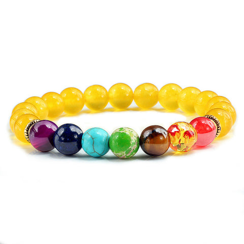 Image of Newst 7 Chakra Bracelet Men Black Lava Healing Balance Beads Reiki Buddha Prayer Natural Stone Yoga Bracelet For Women