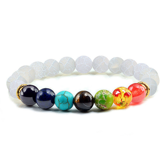 Newst 7 Chakra Bracelet Men Black Lava Healing Balance Beads Reiki Buddha Prayer Natural Stone Yoga Bracelet For Women