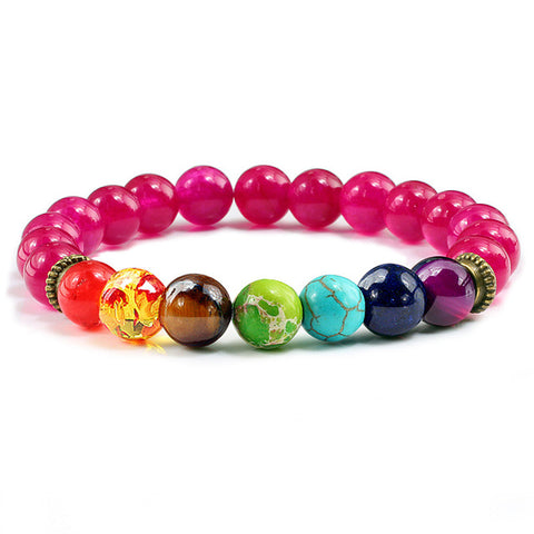 Image of Newst 7 Chakra Bracelet Men Black Lava Healing Balance Beads Reiki Buddha Prayer Natural Stone Yoga Bracelet For Women