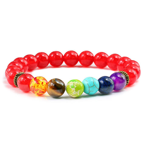 Image of Newst 7 Chakra Bracelet Men Black Lava Healing Balance Beads Reiki Buddha Prayer Natural Stone Yoga Bracelet For Women