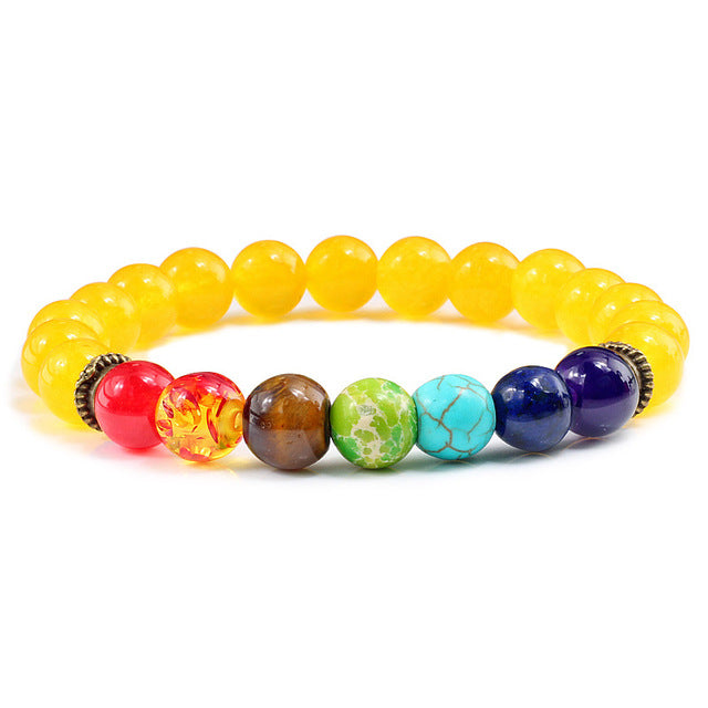 Newst 7 Chakra Bracelet Men Black Lava Healing Balance Beads Reiki Buddha Prayer Natural Stone Yoga Bracelet For Women