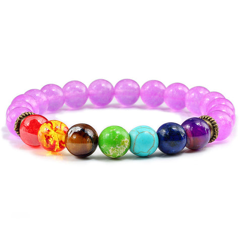 Image of Newst 7 Chakra Bracelet Men Black Lava Healing Balance Beads Reiki Buddha Prayer Natural Stone Yoga Bracelet For Women