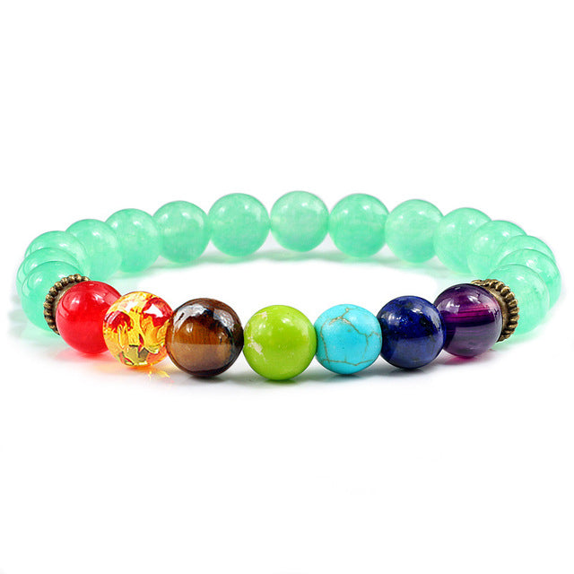 Newst 7 Chakra Bracelet Men Black Lava Healing Balance Beads Reiki Buddha Prayer Natural Stone Yoga Bracelet For Women