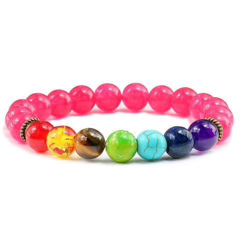 Image of Newst 7 Chakra Bracelet Men Black Lava Healing Balance Beads Reiki Buddha Prayer Natural Stone Yoga Bracelet For Women