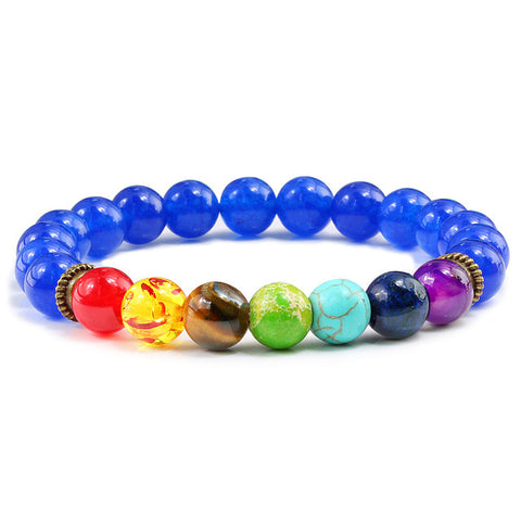 Image of Newst 7 Chakra Bracelet Men Black Lava Healing Balance Beads Reiki Buddha Prayer Natural Stone Yoga Bracelet For Women